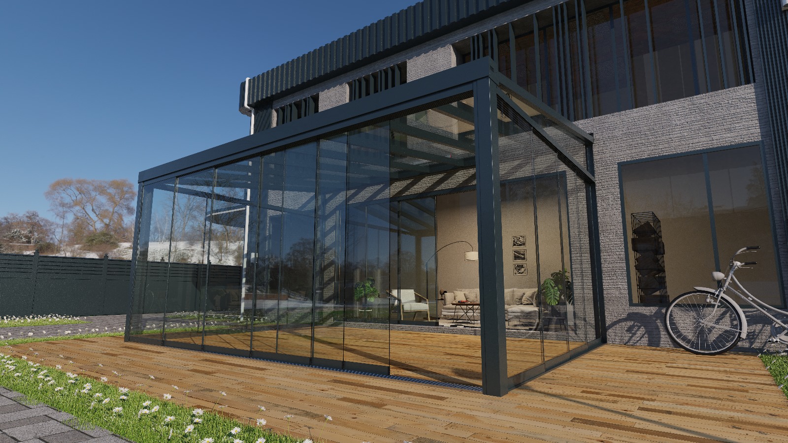 ESG10 CustomLine - Glasschiebewand mit 10mm Sicherheitsglas nach Maß ESG10 CustomLine - Glasschiebewand mit 10mm Sicherheitsglas nach Maß