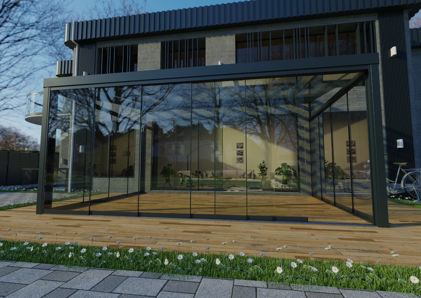 ESG10 CustomLine - Glasschiebewand mit 10mm Sicherheitsglas nach Maß ESG10 CustomLine - Glasschiebewand mit 10mm Sicherheitsglas nach Maß