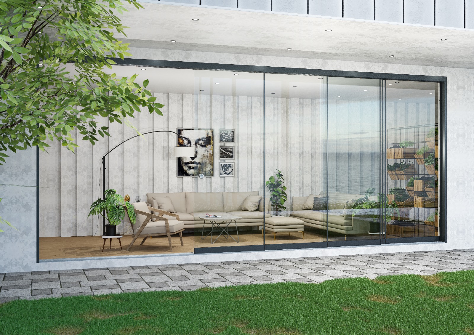GSW10 ClearLine - Glasschiebewand mit 10mm Sicherheitsglas