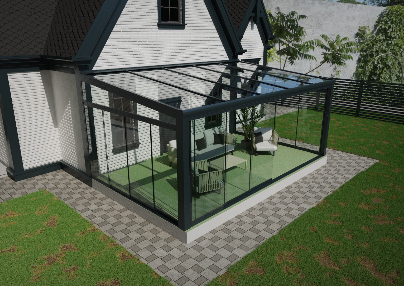 ESG10 CustomLine - Glasschiebewand mit 10mm Sicherheitsglas nach Maß ESG10 CustomLine - Glasschiebewand mit 10mm Sicherheitsglas nach Maß